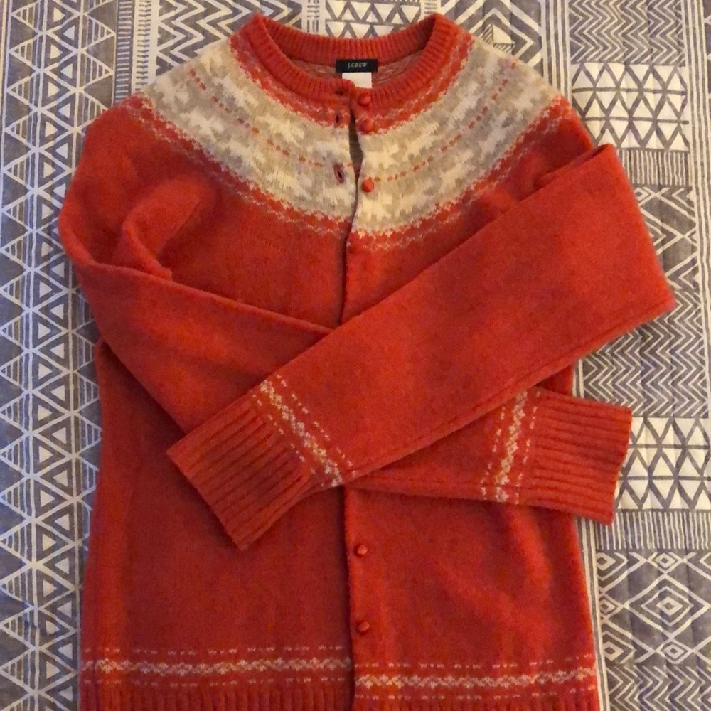 JCrew orange button cardigan ✨